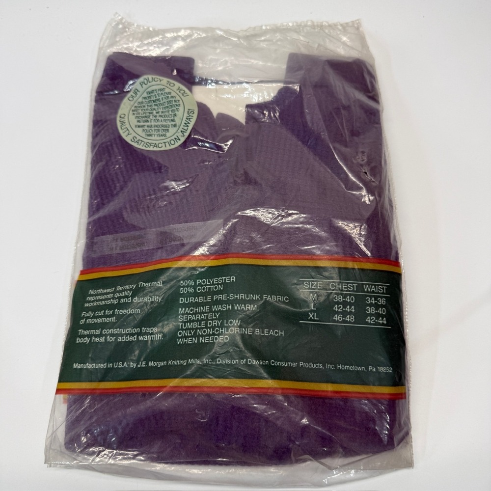 Vintage Northwest Territory Thermal Drawer Pants Men Medium Purple 80s 90s - Picture 5 of 10
